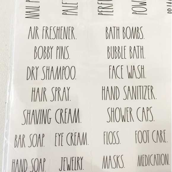NEW Rae Dunn BATHROOM & LAUNDRY 180 Clear Organizing Labels - Picture 5 of 8